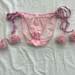 SKIMS Pink Sheer Tie-Side Panties